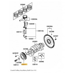 Poulie damper/vilebrequin coté distribution pour Lancer Evolution